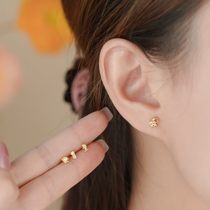 E廠【YC8536E】原創S999足銀萌馬搖財生肖馬輕奢耳環時尚本命年獨特耳飾
 25.10-4