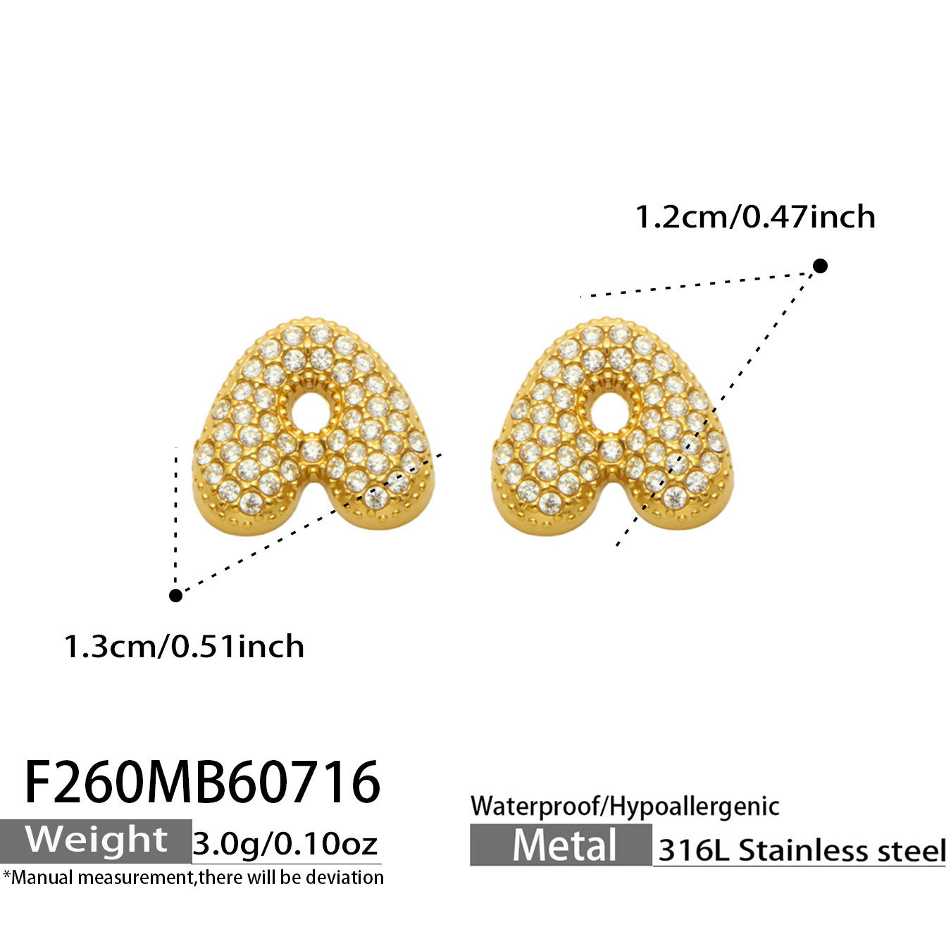 B廠【F260】新款熱銷鋯石26個英文字母不銹鋼鍍18k金 歐美輕奢女飾品耳環
 26.07-4