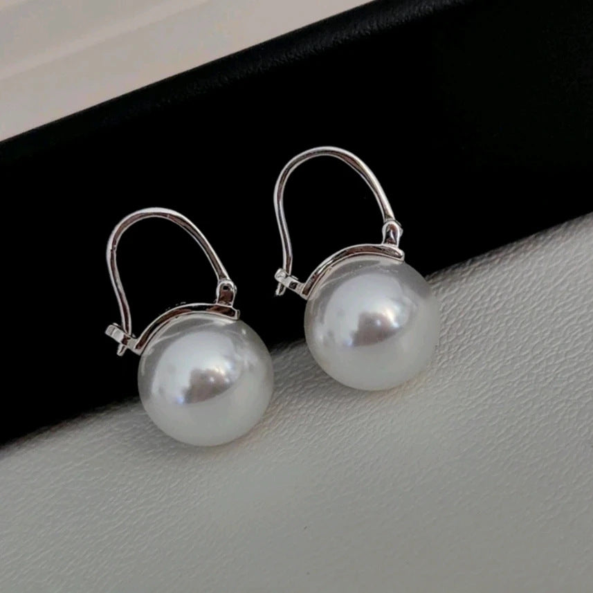 E廠【XDQ10052E】經典優雅14mm仿珍珠耳扣女S925純銀法式高級感顯臉小氣質耳環
 26.03-2
