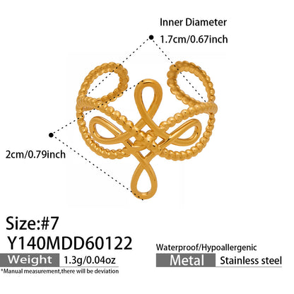 B廠【Y136】歐美ins簡約設計幾何型素圈戒指組合不鏽鋼鍍金小眾時尚開口指環
 26.01-4