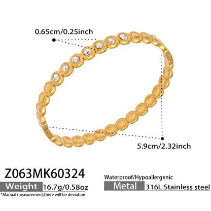 B廠【Z063】歐美INS風鑲5A鋯石滿鑽環形不鏽鋼手鐲組合簡約時尚氣質手飾
 26.04-1