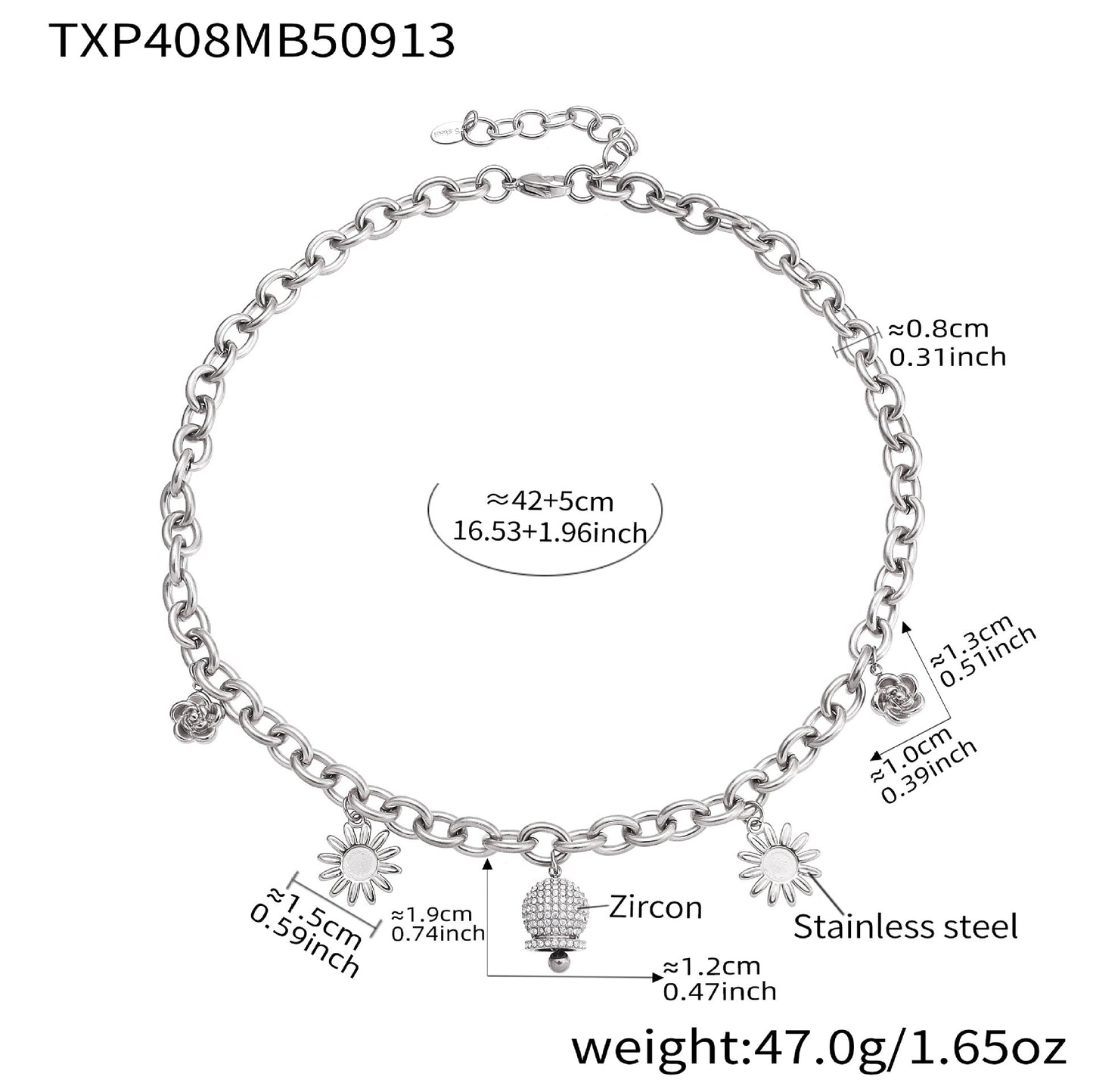 B廠【TXP408】不銹鋼滿鋯鈴鐺多元素DIY手鍊項鍊鍍18k金時尚輕奢首飾套裝
 25.09-4