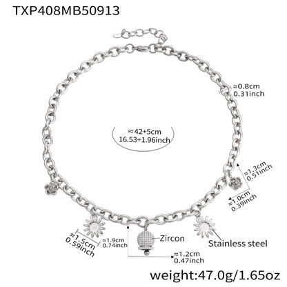 B廠【TXP408】不銹鋼滿鋯鈴鐺多元素DIY手鍊項鍊鍍18k金時尚輕奢首飾套裝
 25.09-4