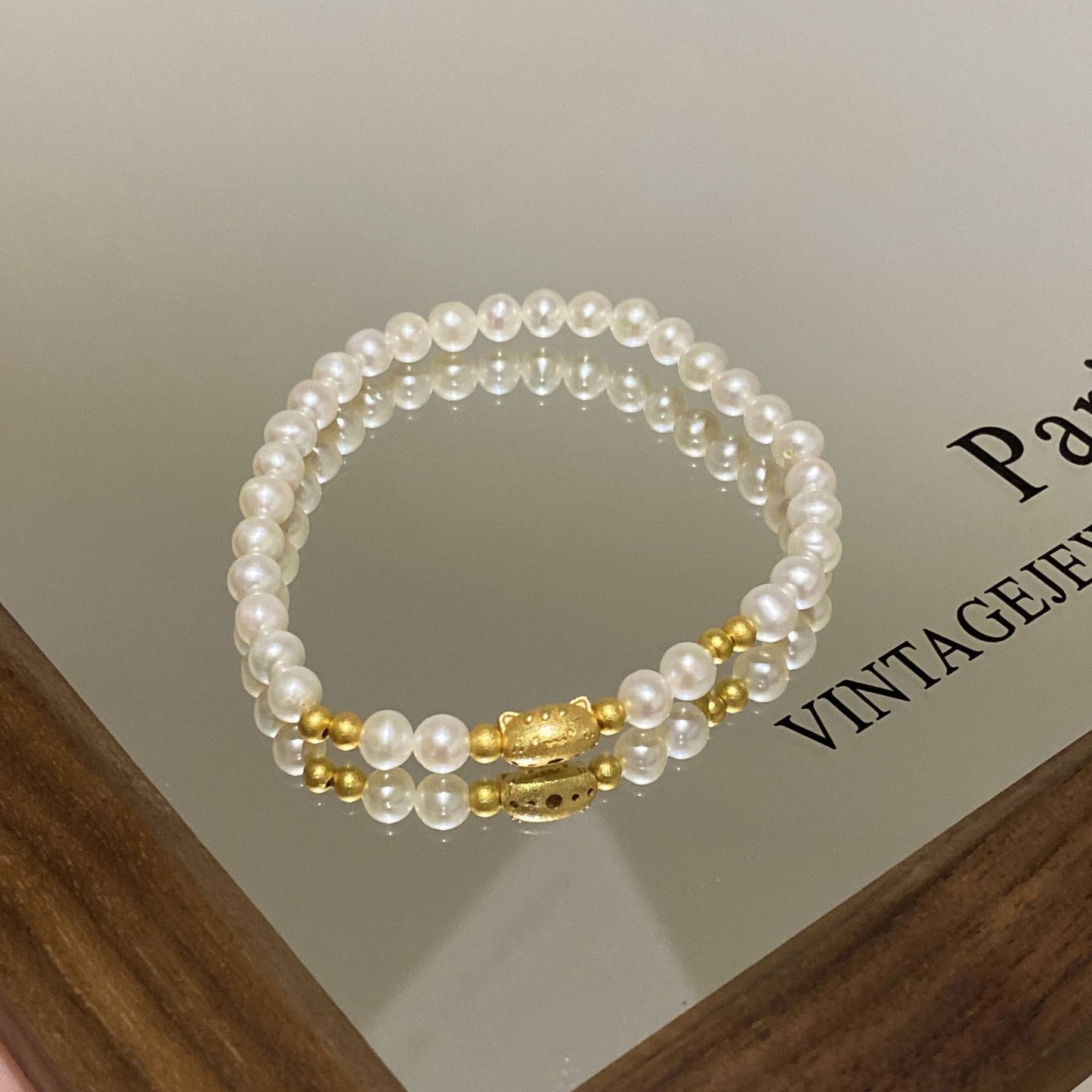 F廠【DQ0089S】萌寵法棍貓淡水珍珠手串女S925純銀精緻時尚可愛貓咪手飾
 25.10-4