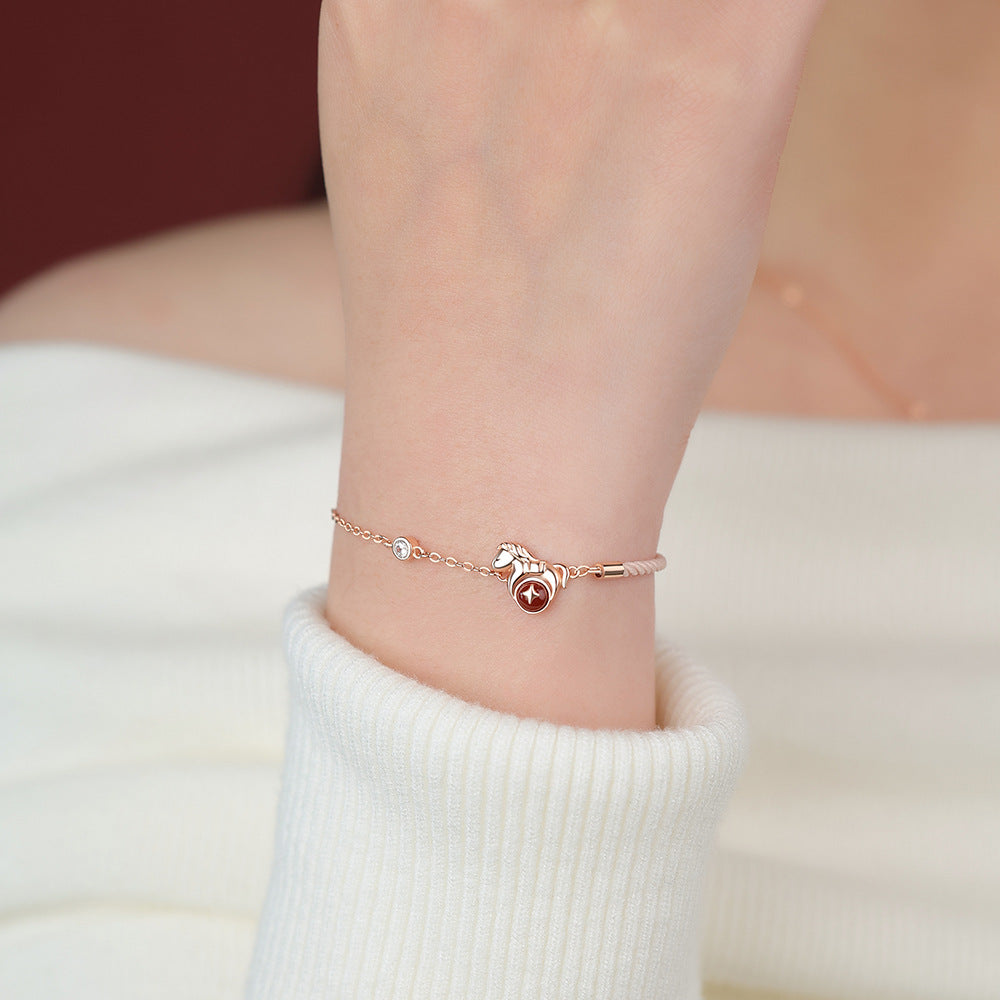 D廠【YC3521N】純銀S925財源滾滾馬年項鍊新款生肖馬手鍊國風耳環新中式耳飾
 26.02-4