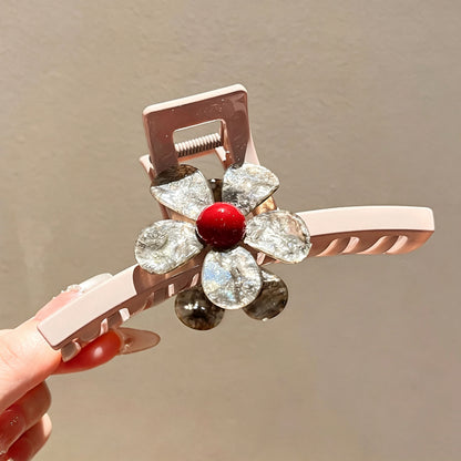 C廠【X565】氣質醋酸花朵珍珠鯊夾大號2026新款高級感後腦勺盤髮頭飾抓夾女 26.07-2