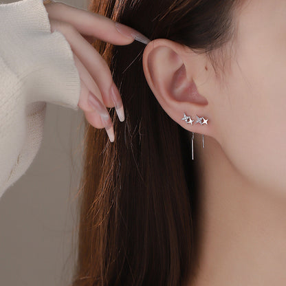 D廠【YC9255E】S999足銀星芒耳線輕奢精緻小眾百搭時尚通勤爆款清新耳飾 25.01-3