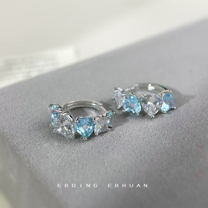 A廠【6142】海藍珍珠石耳環~清新時尚氣質優雅度假風耳飾飾品 25.06-2