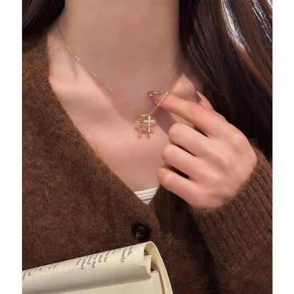 E廠【XDQ0521N】歐美跨境925銀十字架項鍊女小眾中古風輕奢高級感鎖骨鏈首飾
 26.03-1
