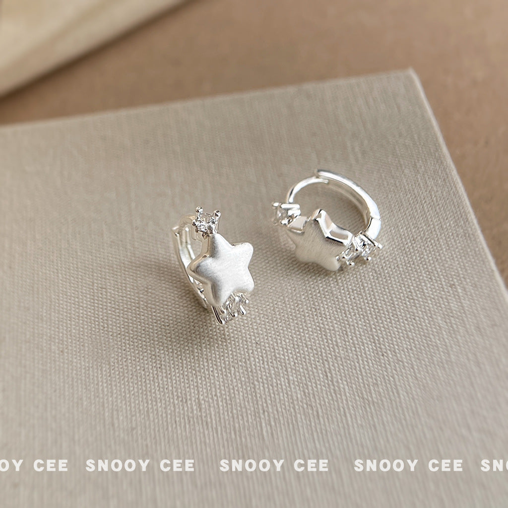 C廠【6927】小爆款拉絲微鑲鋯石耳扣簡約輕奢風通勤高級感新款耳環耳環女
 25.10-3