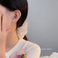 E廠【YC10207E】S999足銀甜美花朵四葉花耳環女小眾設計感個性百搭耳環 24.06-2