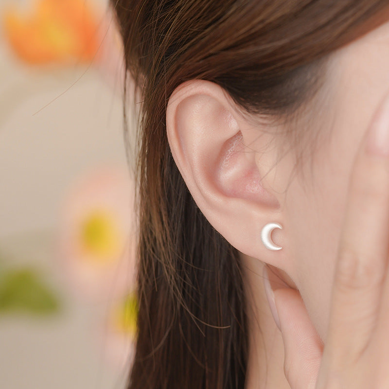 E廠【YC8349E】S999足銀月亮耳環立體質感溫柔韓風小巧時尚甜美精美耳飾
 25.10-4