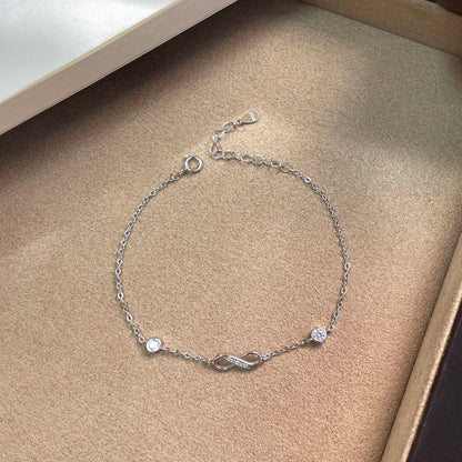 E廠【XDQ0086S】S925純銀莫比烏斯手鍊女簡約高級感無限微鑲百搭手飾歐美跨境
 26.08-2
