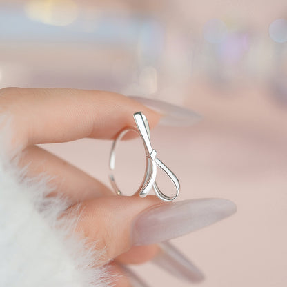 D廠【YC3631R】S925純銀絲帶蝴蝶結戒指可愛甜美在逃公主韓風溫柔手飾 25.04-3