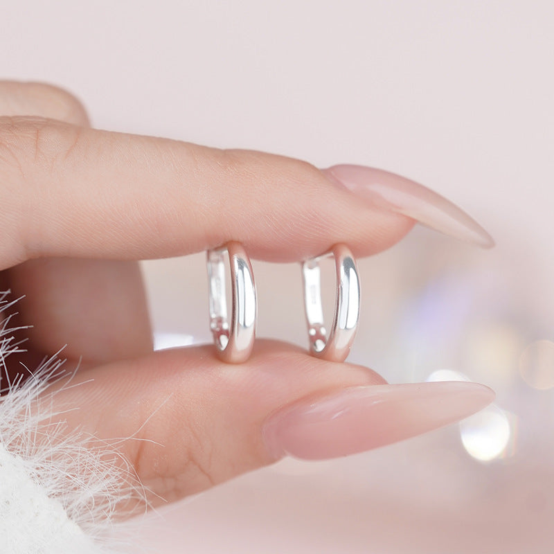 E廠【YC4712E】純銀S925極簡風簡約圓環耳扣女素圈小眾設計感百搭耳圈耳飾品
 25.11-1