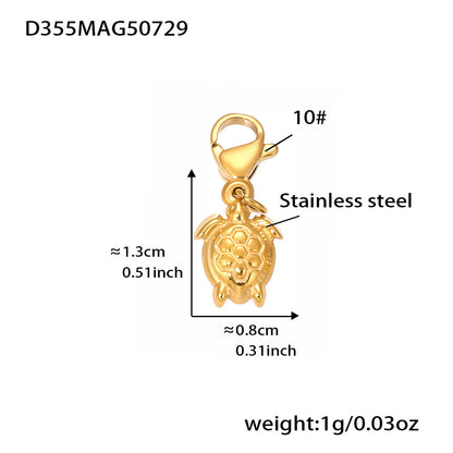 B廠【P1077】小海豚5A鋯石海洋風DIY吊墜項鍊不鏽鋼鍍18k真金不掉色首飾 25.08-2