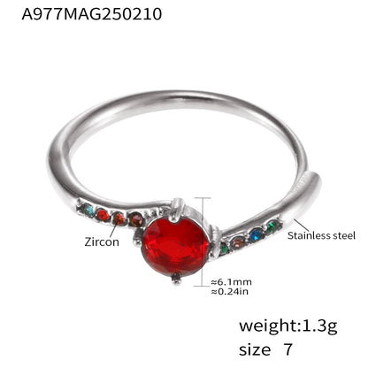 B廠【A977】簡約個性砝碼彩釉愛心設計感飾品小眾輕奢鈦鋼鍍金寬麵戒指 25.02-3