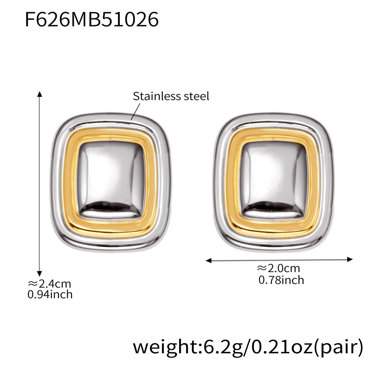B廠【F625】跨境新款不鏽鋼空心8子耳環ins小眾設計耳環鍍18k金不掉色
 25.11-1
