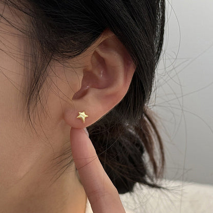E廠【XDQ10117E】簡約小眾S999純銀拉絲星星耳環女精緻氣質星形百搭耳飾ins潮
 26.04-3