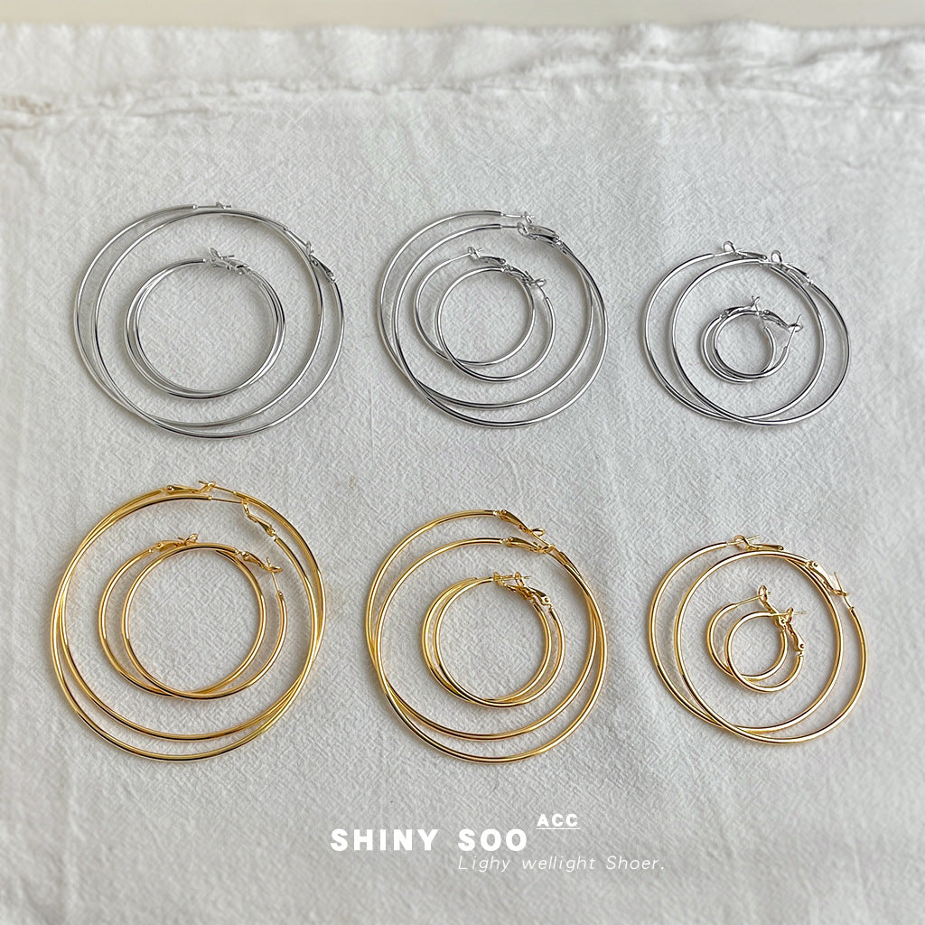 A廠【7120】極簡主義時尚高級感簡約圓大耳環個性小眾ins冷淡風耳飾女
 25.11-3