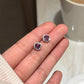 F廠【DQ10242E】超閃精緻天然黃水晶耳環女S925純銀高級感小方糖水晶百搭耳飾 25.07-4