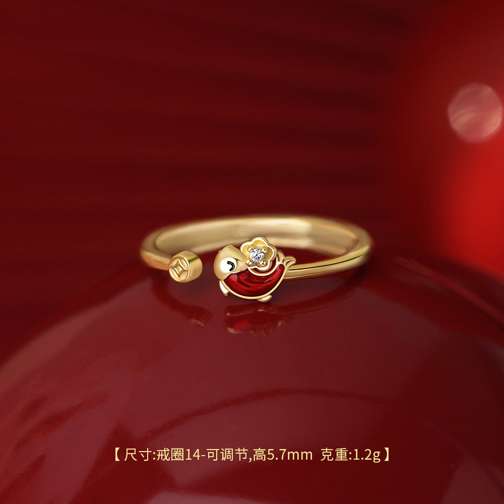 D廠【YC3291N】原創足銀S999錦上添花耳環輕奢國風錦鯉銅錢花朵手鍊鎖骨鏈
 26.01-1