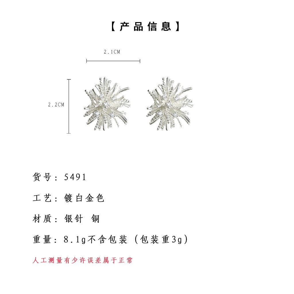 C廠【5491】春天925銀針蒲公英藝術氣息設計師款簡約ins耳飾新款耳環 25.02-2