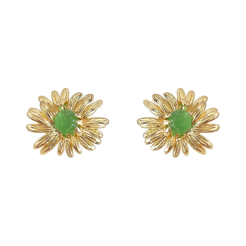 C廠【6405】時尚老錢風設計師款925銀針原創立體雛菊耳飾耳釘飾品
 25.10-3