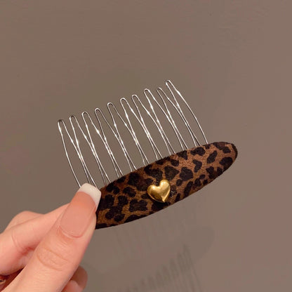 C廠【Y980】韓系復古豹紋髮夾時尚百搭氣質插梳秋冬新款側邊夾髮卡日常頂夾女
 25.12-4「C廠-單筆結帳需滿，NT$500出貨(不含運費)」