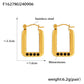 B廠【F1627】Marka法式長方形鑲鑽耳環不鏽鋼鍍18K金色優雅時尚氣質耳飾 24.09-2