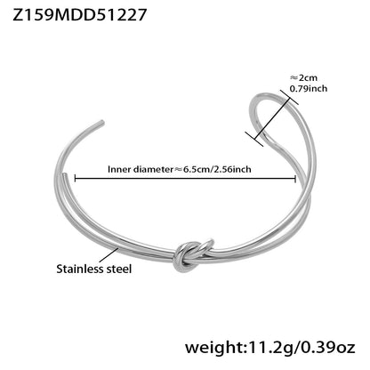 B廠【Z014】不鏽鋼心連心手鐲女簡約ins風鏤空設計幾何手環組合配件鍍18k真金
 26.01-1