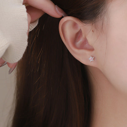 D廠【YC6184E】S999足銀五角星耳環新款簡約小巧精緻設計高級小清新耳飾 25.01-3
