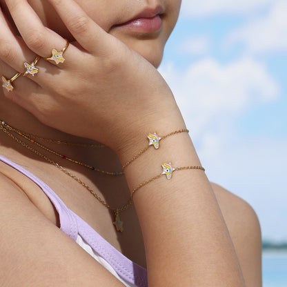 B廠【TXP313】飾品卡通可愛獨角獸滴油項鍊手鍊戒指套裝不銹鋼材質 25.07-3