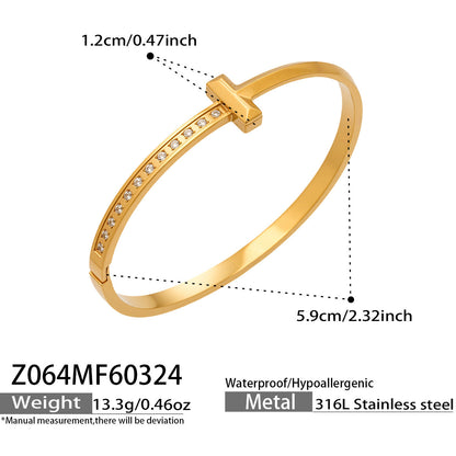 B廠【Z063】歐美INS風鑲5A鋯石滿鑽環形不鏽鋼手鐲組合簡約時尚氣質手飾
 26.04-1