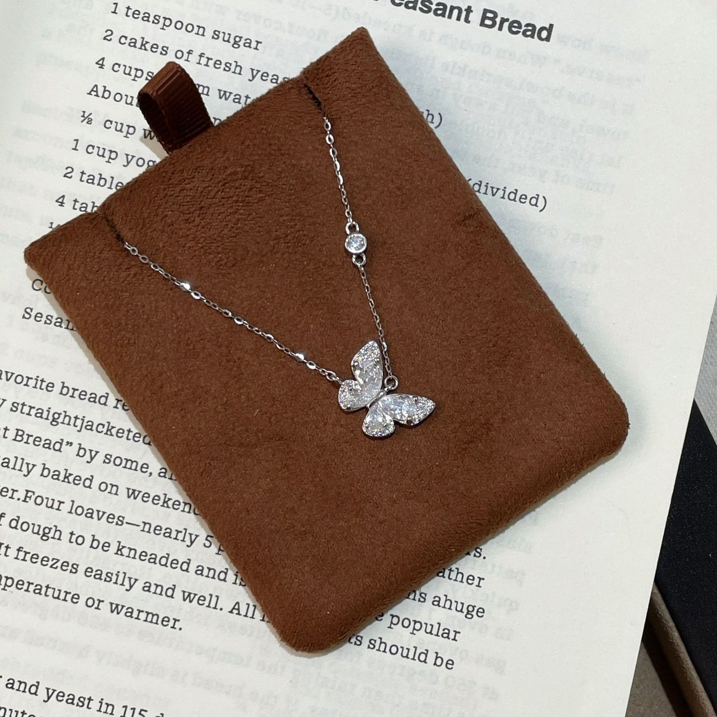 F廠【XDQ0748N】S925純銀輕奢小眾自然夢境蝴蝶項鍊女甜美精緻鋯石氣質鎖骨鏈
 25.11-2