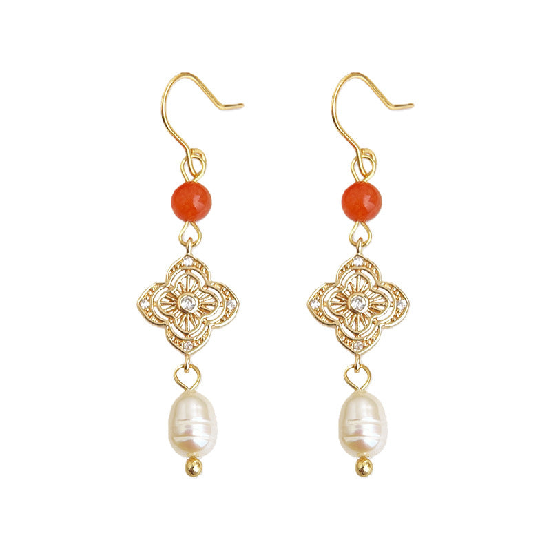 C廠【7070】淡水珍珠文藝復古國潮新中式手工藝設計感微鑲鋯石新款
 25.11-2