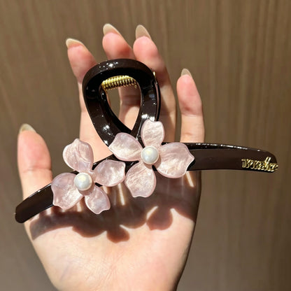 C廠【X746】氣質粉紅色花朵頭髮抓夾女高級感大號鯊魚夾2026新款髮夾髮量大髮飾
 26.08-4「C廠-單筆結帳需滿，NT$500出貨(不含運費)」