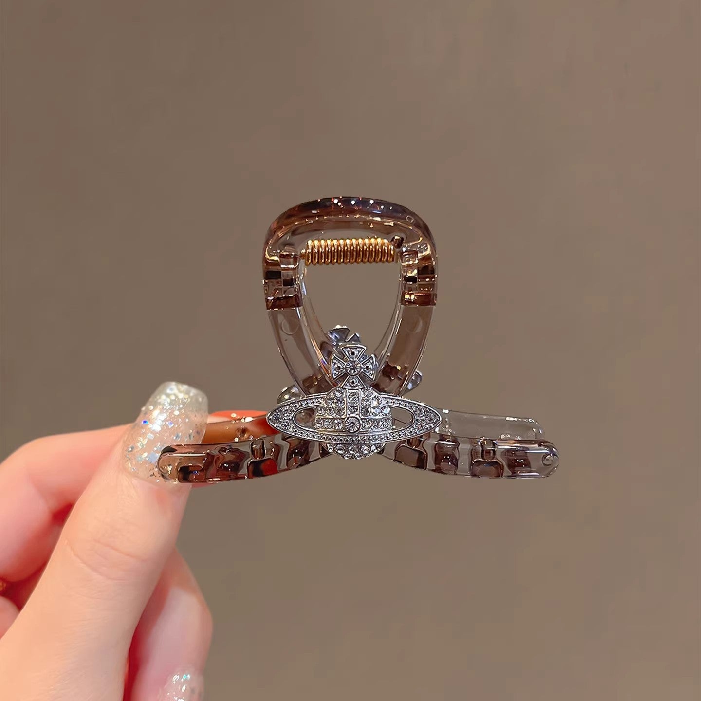 C廠【X98】韓系時尚百搭盤髮抓夾頭飾透灰色半紮髮鯊魚夾2026新款髮量少髮夾
 26.04-3