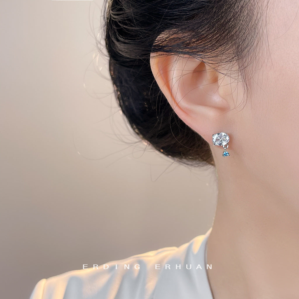A廠【7080】小巧簡約迷你版微鑲鋯石925銀針新款通勤學生百搭耳環女
 25.11-3