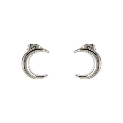 A廠【B971】小眾高級感冷淡風月牙耳環通勤百搭光面金屬感C形弧形線條耳飾品 25.01-2