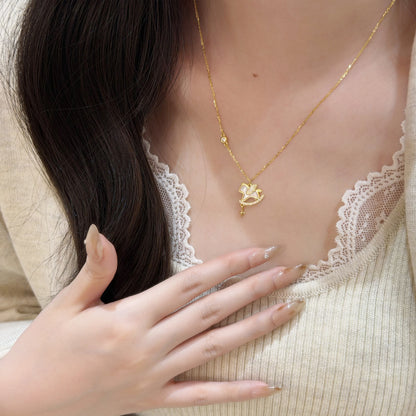 E廠【XDQ0230N】925純銀天使木馬項鍊女小眾設計百搭2026年本命年鎖骨鏈
 25.12-2