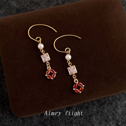 A廠【7367】文藝復古新中式鑲嵌鋯石長款新款耳環女國潮個性耳環女
 26.01-4