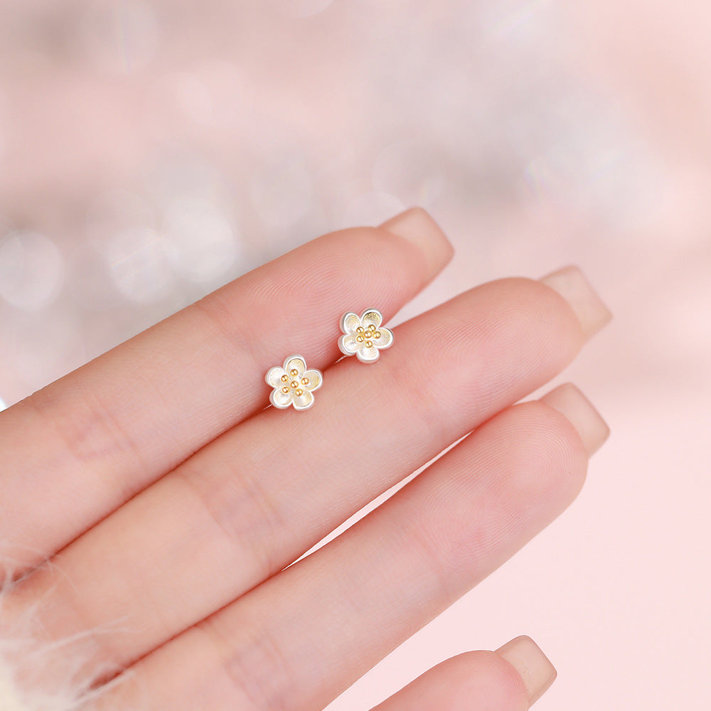 D廠【YC9648E】足銀S999高級感甜美花朵耳環女清新森系韓風氣質小眾精緻耳飾
 26.03-1