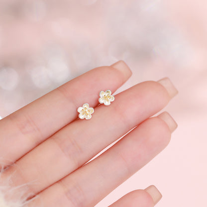 D廠【YC9648E】足銀S999高級感甜美花朵耳環女清新森系韓風氣質小眾精緻耳飾
 26.03-1