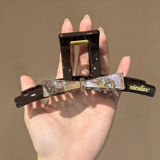C廠【X576】甜美氣質蝴蝶結抓夾女2026新款鯊魚夾高級感盤髮夾大號髮量大髮飾 26.07-2「C廠-單筆結帳需滿，NT$500出貨(不含運費)」