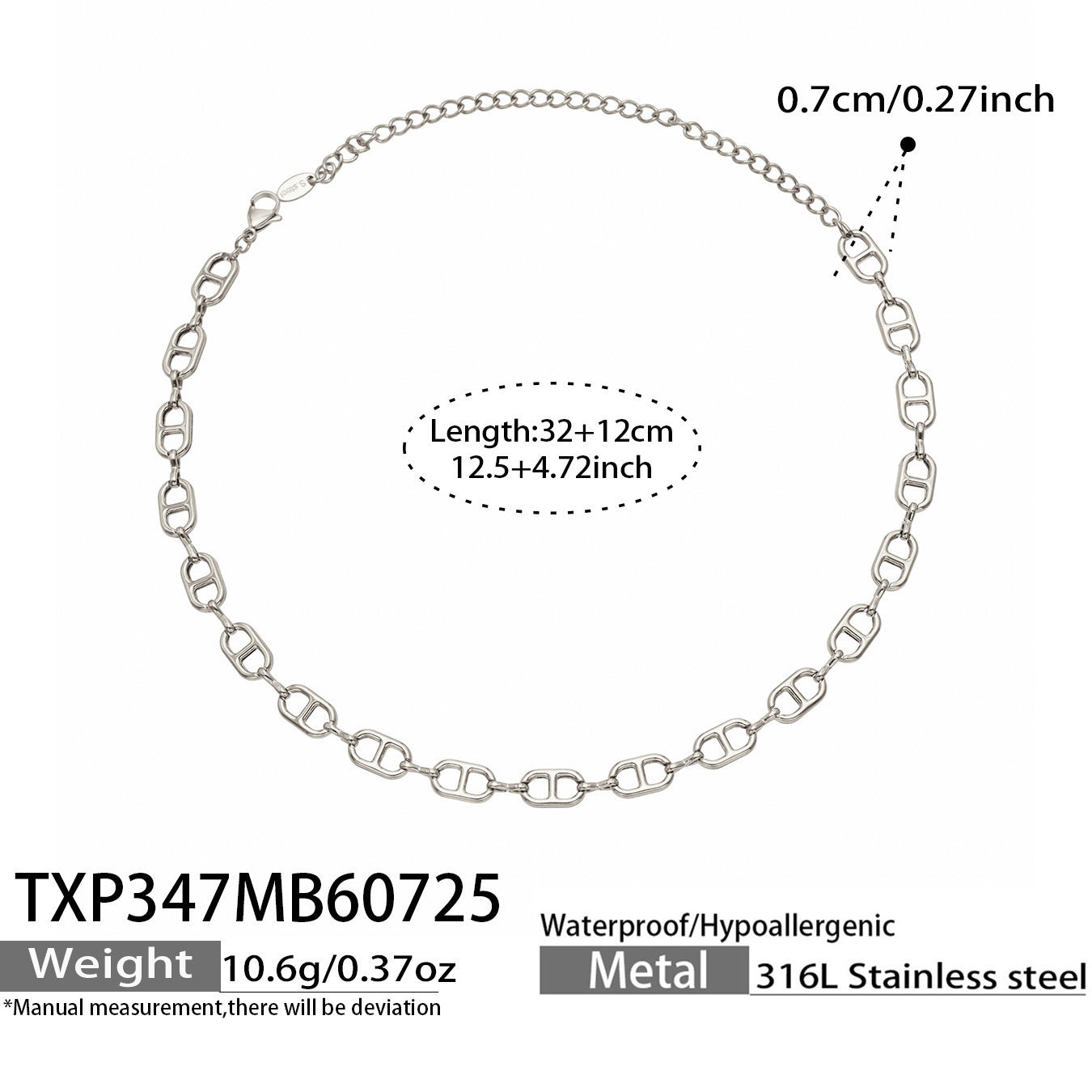 B廠【TXP347】跨國高級感輕奢不銹鋼鍍18k金 日字鏈條項鍊項鍊女裝飾品首飾套裝
 26.07-5