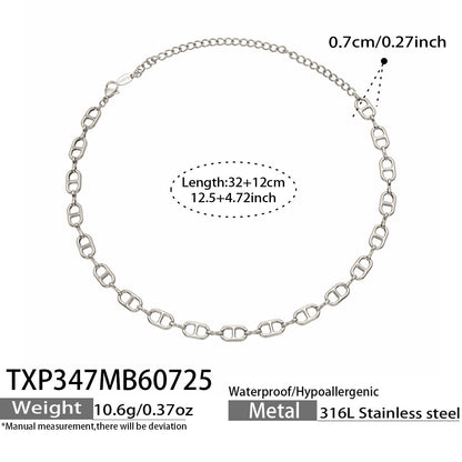 B廠【TXP347】跨國高級感輕奢不銹鋼鍍18k金 日字鏈條項鍊項鍊女裝飾品首飾套裝
 26.07-5