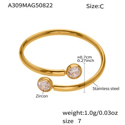 B廠【A309】超閃5A鋯石小鑽尾戒三件組戒指不鏽鋼18k鍍金飾品跨境rings
 25.10-1