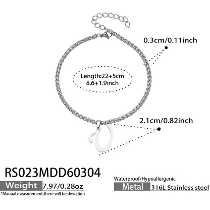 B廠【RS023】ins小眾時尚設計新款26字吊墜腳鍊不銹鋼材質歐美個性簡約腳飾
 26.03-2