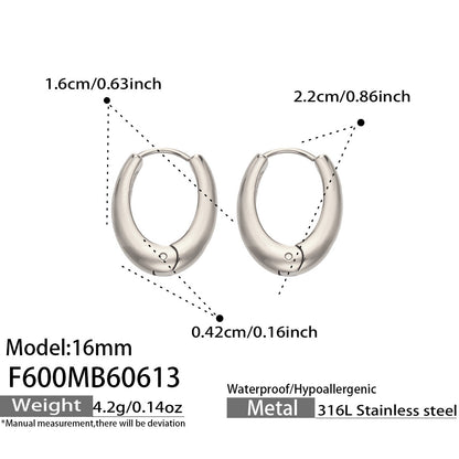 B廠【F600】歐美新款U型拼色大中小型號高拋光耳環耳環女不鏽鋼18k金跨境飾品
 26.06-3